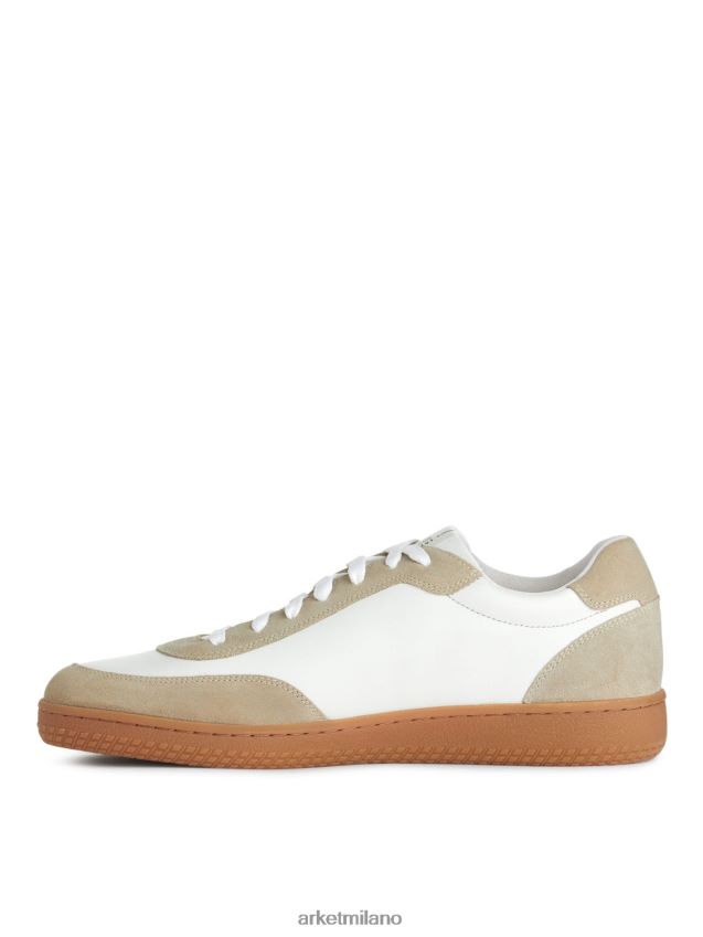calzature esso ARKET uomini scarpe da ginnastica in pelle bianco/beige 6F0F6L1254