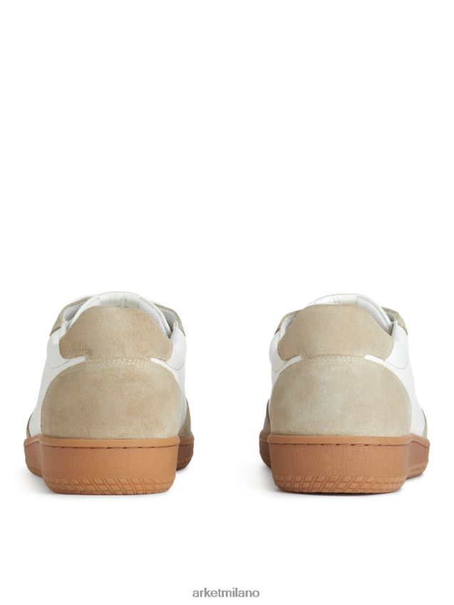 calzature esso ARKET uomini scarpe da ginnastica in pelle bianco/beige 6F0F6L1254