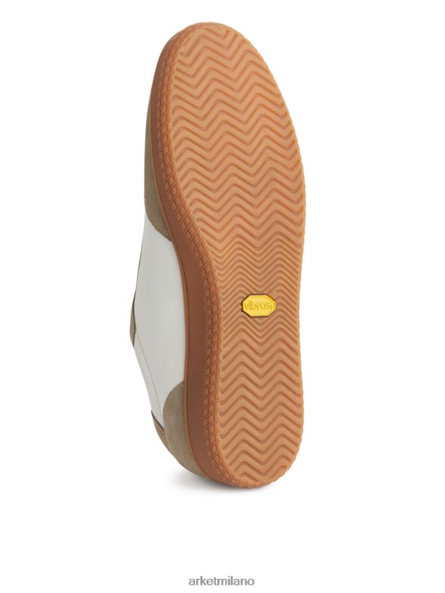 calzature esso ARKET uomini scarpe da ginnastica in pelle bianco/beige 6F0F6L1254