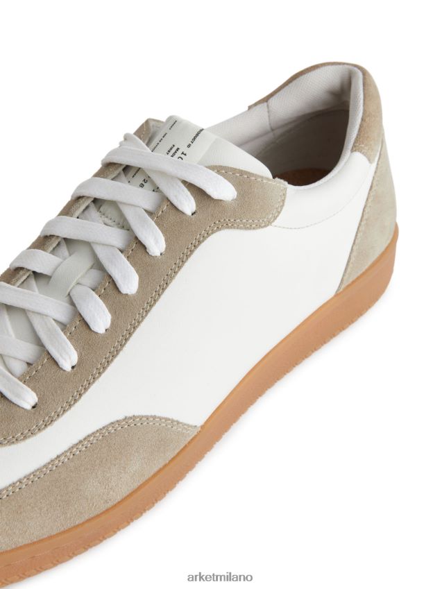 calzature esso ARKET uomini scarpe da ginnastica in pelle bianco/beige 6F0F6L1254