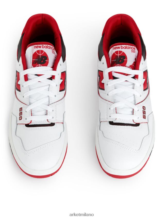 calzature esso ARKET uomini scarpe da ginnastica new balance 550 bianco/rosso/nero 6F0F6L1267