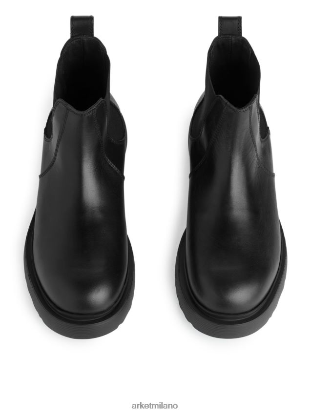 calzature esso ARKET uomini stivali di pelle nero 6F0F6L1278
