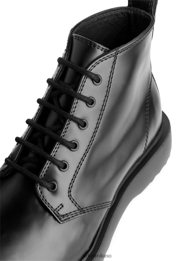 calzature esso ARKET uomini stivali in pelle stringati nero 6F0F6L1277