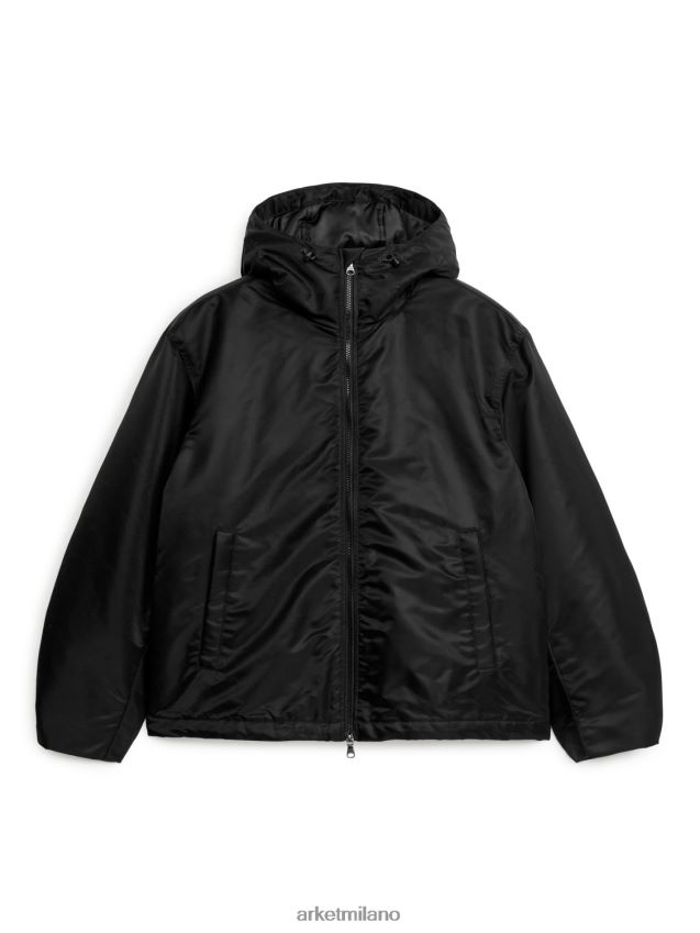 vestiario esso ARKET uomini giacca attiva con cappuccio nero 6F0F6L1166