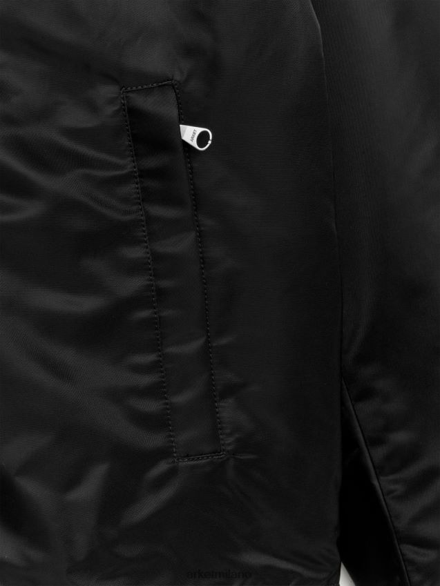 vestiario esso ARKET uomini giacca attiva con cappuccio nero 6F0F6L1166