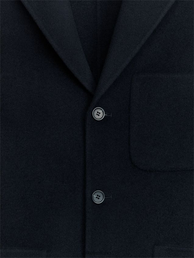 vestiario esso ARKET uomini blazer in lana double face blu scuro 6F0F6L1149