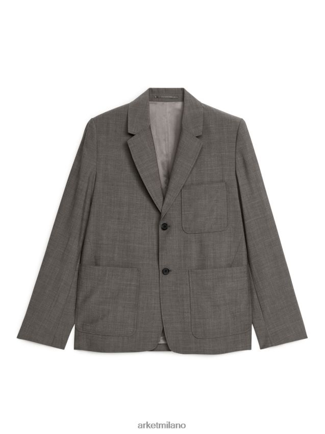 vestiario esso ARKET uomini blazer in lana leggera e pratica grigio 6F0F6L1155