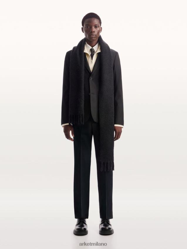 vestiario esso ARKET uomini blazer moderno in hopsack nero 6F0F6L1151