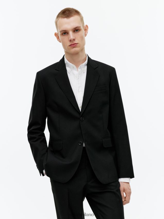 vestiario esso ARKET uomini blazer moderno in hopsack nero 6F0F6L1151
