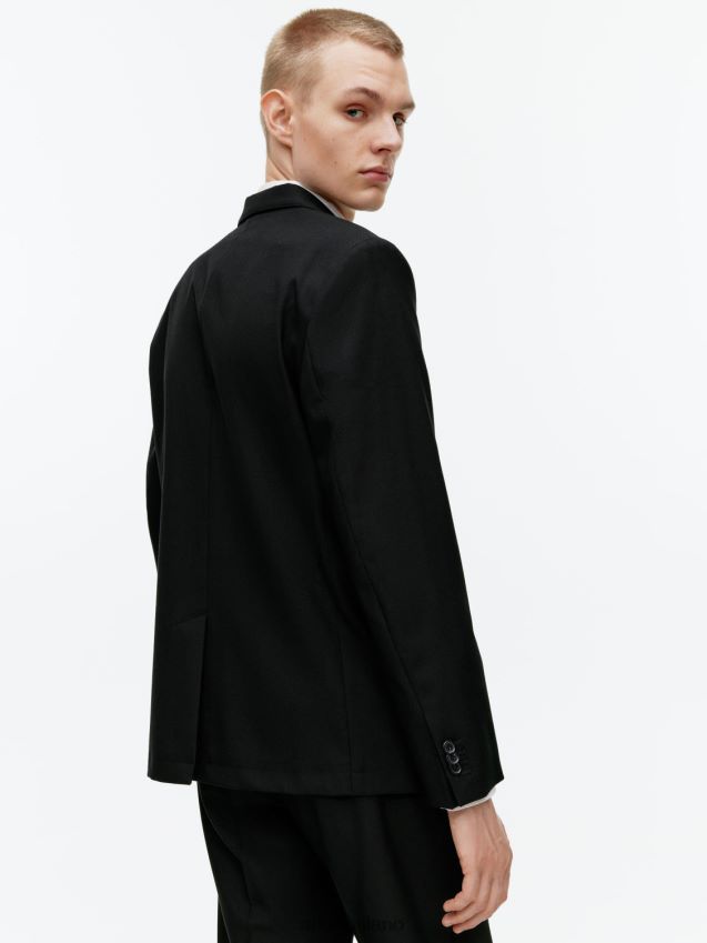 vestiario esso ARKET uomini blazer moderno in hopsack nero 6F0F6L1151