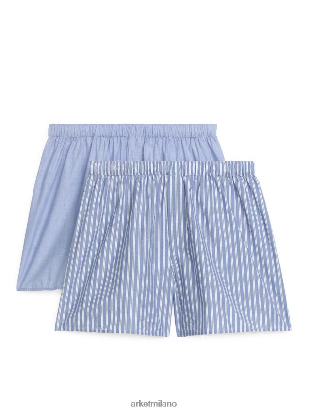 vestiario esso ARKET uomini boxer in cotone intrecciato, set da 2 a strisce blu 6F0F6L1228