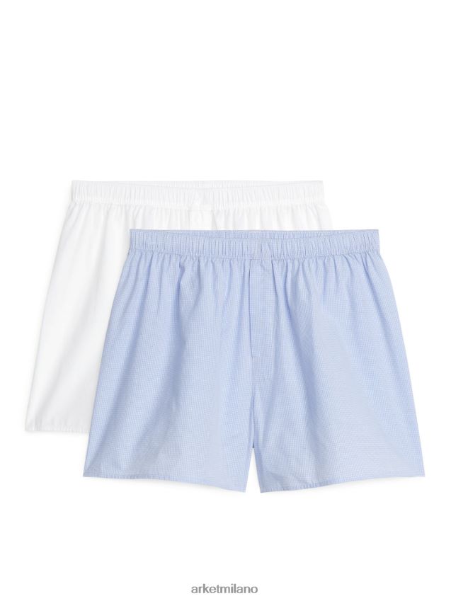 vestiario esso ARKET uomini boxer in cotone intrecciato, set da 2 blu bianco 6F0F6L1229