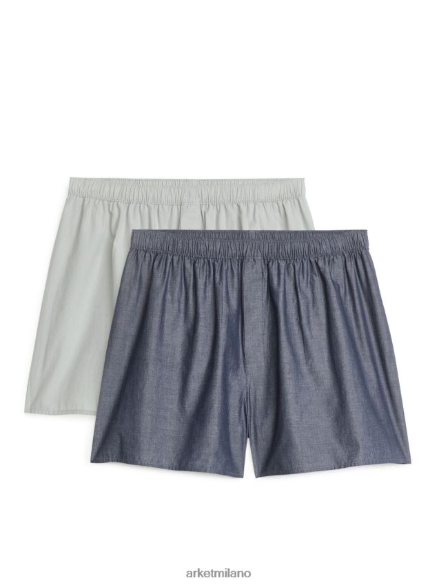 vestiario esso ARKET uomini boxer in cotone intrecciato, set da 2 solidi/terrosi 6F0F6L1235