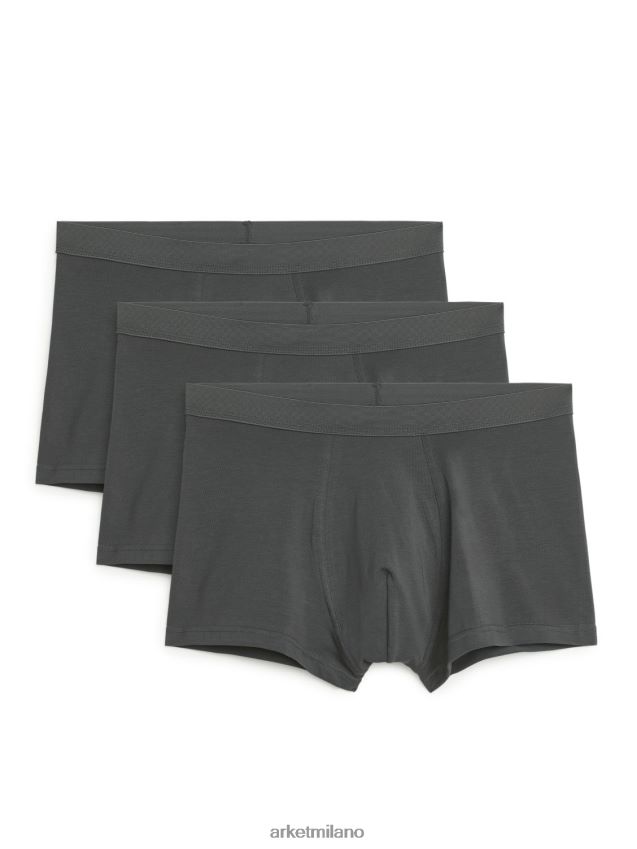 vestiario esso ARKET uomini boxer in cotone pima, set da 3 grigio scuro 6F0F6L1231