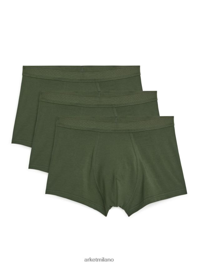 vestiario esso ARKET uomini boxer in cotone pima, set da 3 verde scuro 6F0F6L1223