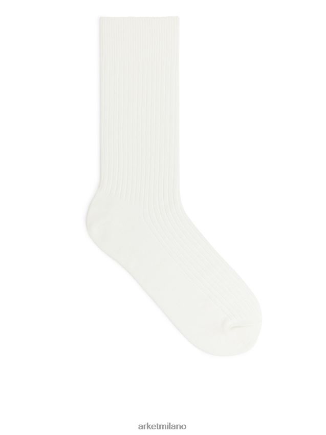 vestiario esso ARKET uomini Calzini in costina di cotone supima bianco 6F0F6L1247