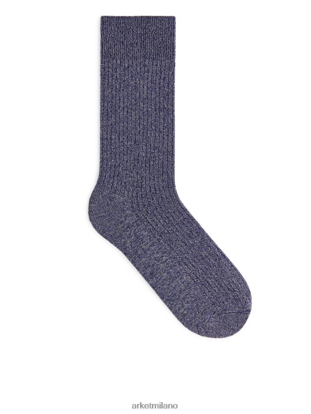vestiario esso ARKET uomini Calzini in costina di cotone supima blu 6F0F6L1244