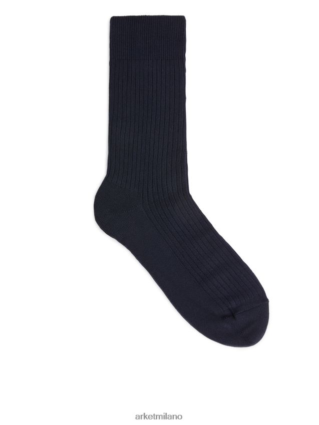 vestiario esso ARKET uomini Calzini in costina di cotone supima blu scuro 6F0F6L1242