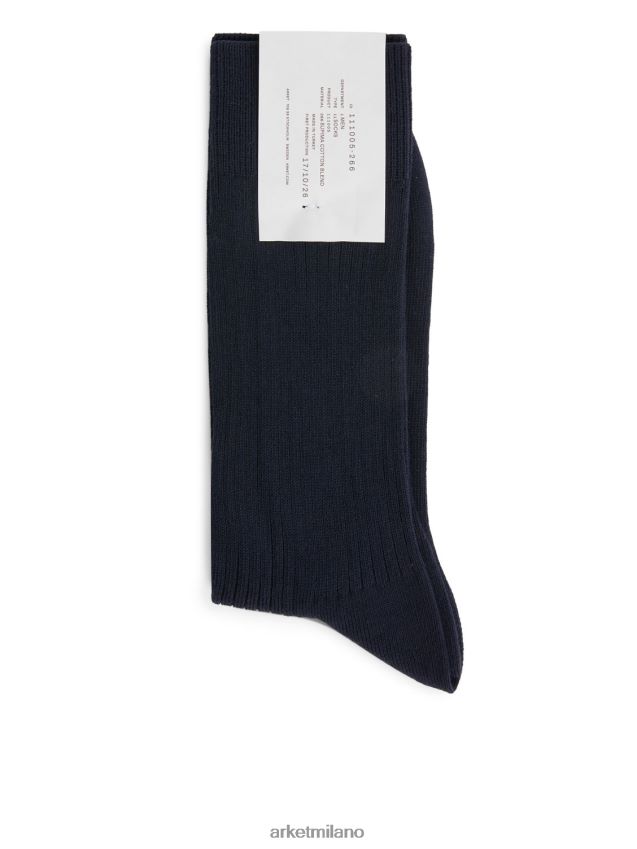 vestiario esso ARKET uomini Calzini in costina di cotone supima blu scuro 6F0F6L1242