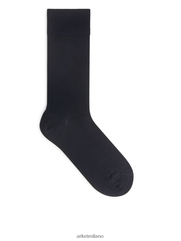 vestiario esso ARKET uomini Calzini in cotone mercerizzato tinta unita blu 6F0F6L1238