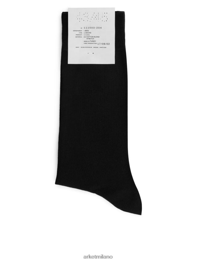 vestiario esso ARKET uomini Calzini in cotone mercerizzato tinta unita blu 6F0F6L1238