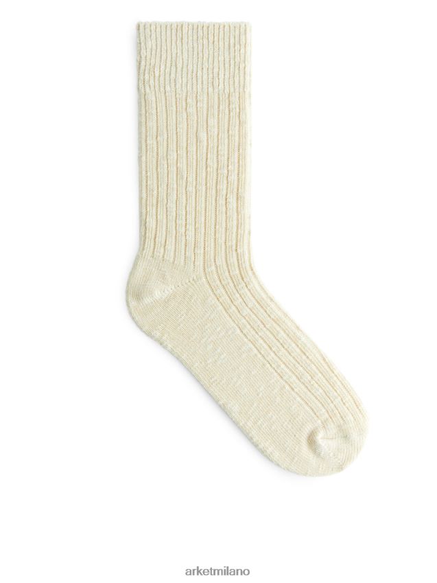 vestiario esso ARKET uomini calzini a maglia grossa bianco 6F0F6L579