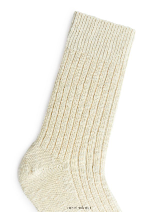 vestiario esso ARKET uomini calzini a maglia grossa bianco 6F0F6L579