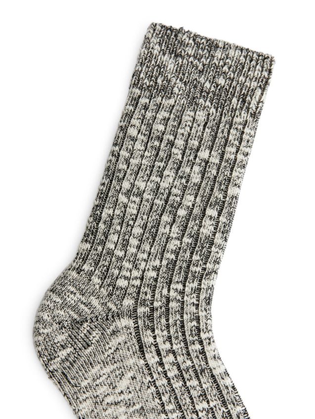 vestiario esso ARKET uomini calzini a maglia grossa nero bianco 6F0F6L581