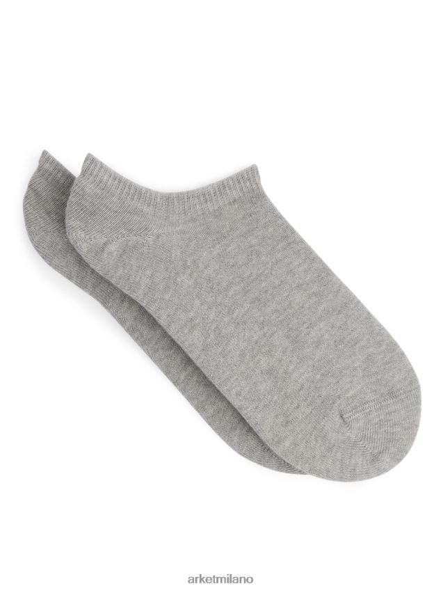 vestiario esso ARKET uomini set di calzini da sneaker da 2 paia grigio 6F0F6L574