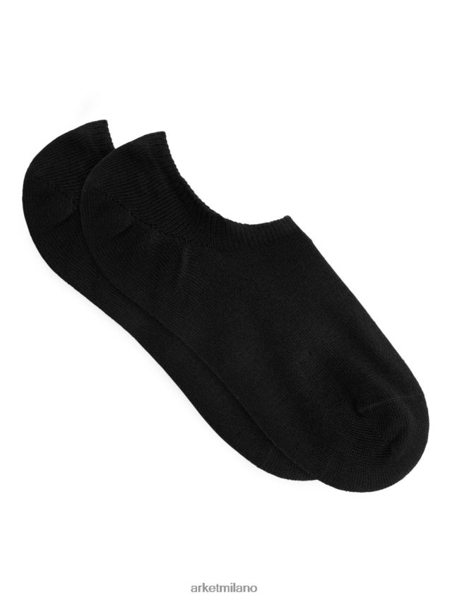 vestiario esso ARKET uomini set di calzini da sneaker da 2 paia nero 6F0F6L575