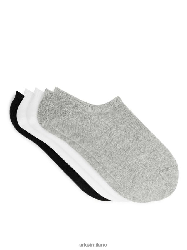 vestiario esso ARKET uomini set di calzini da sneaker da 5 paia grigio 6F0F6L572