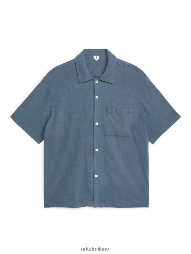 vestiario esso ARKET uomini Maglia in jersey bouclé Blu acciaio 6F0F6L937