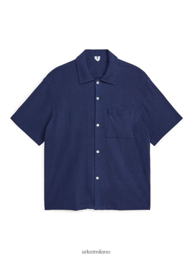vestiario esso ARKET uomini Maglia in jersey bouclé blu scuro 6F0F6L954