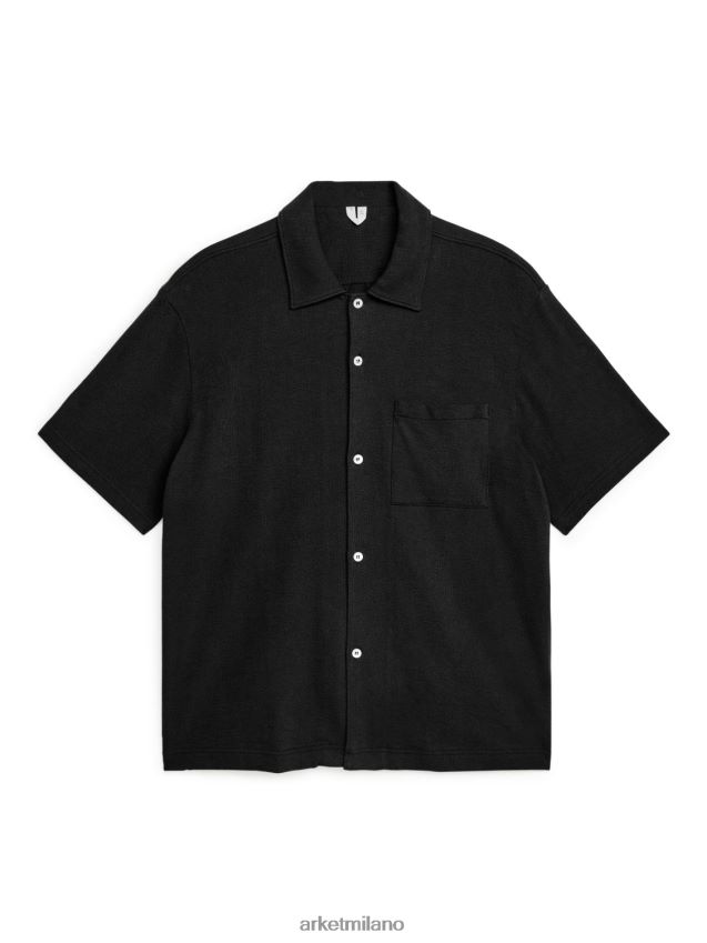 vestiario esso ARKET uomini Maglia in jersey bouclé nero 6F0F6L933