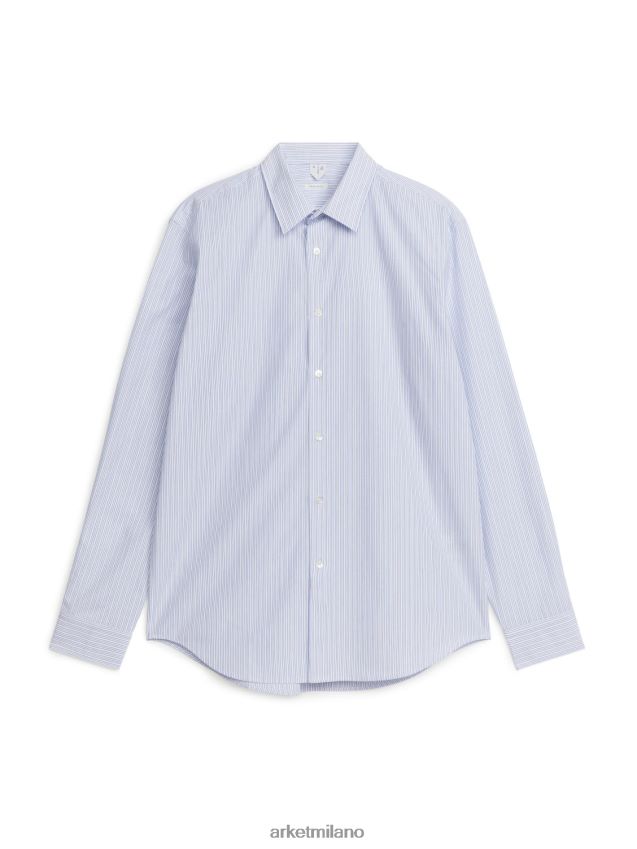 vestiario esso ARKET uomini camicia elegante in popeline blu/strisce 6F0F6L958