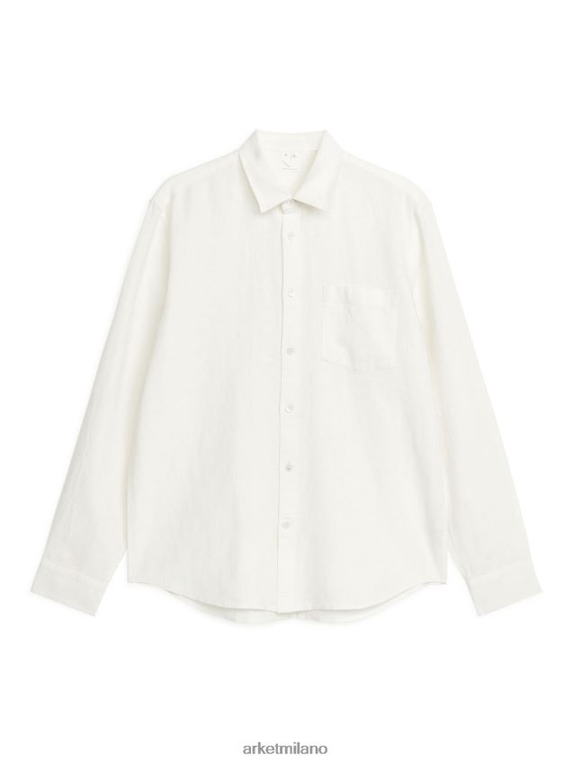 vestiario esso ARKET uomini camicia in lino dalla vestibilità regolare bianco 6F0F6L945