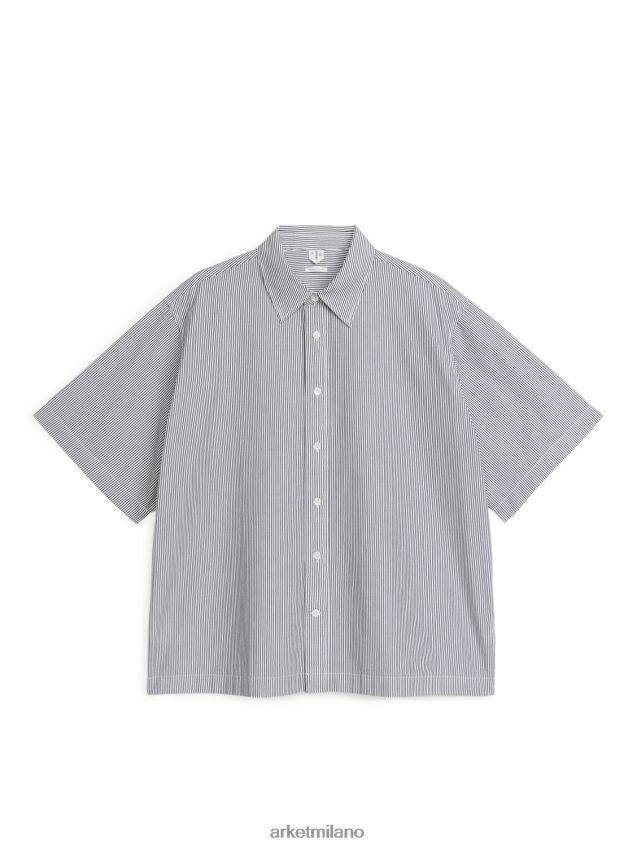 vestiario esso ARKET uomini camicia oversize in popeline striscia bianca/nera 6F0F6L953