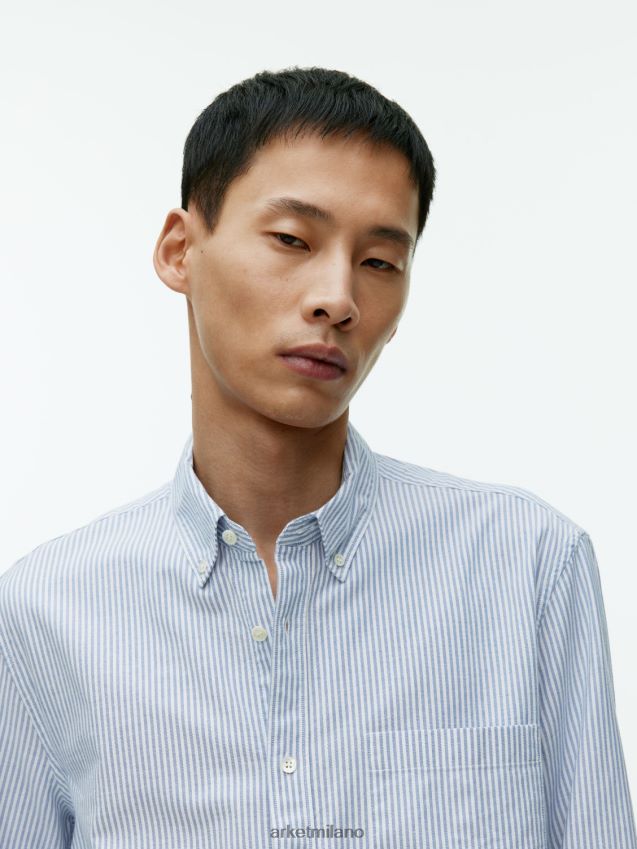 vestiario esso ARKET uomini camicia oxford blu/righe 6F0F6L973