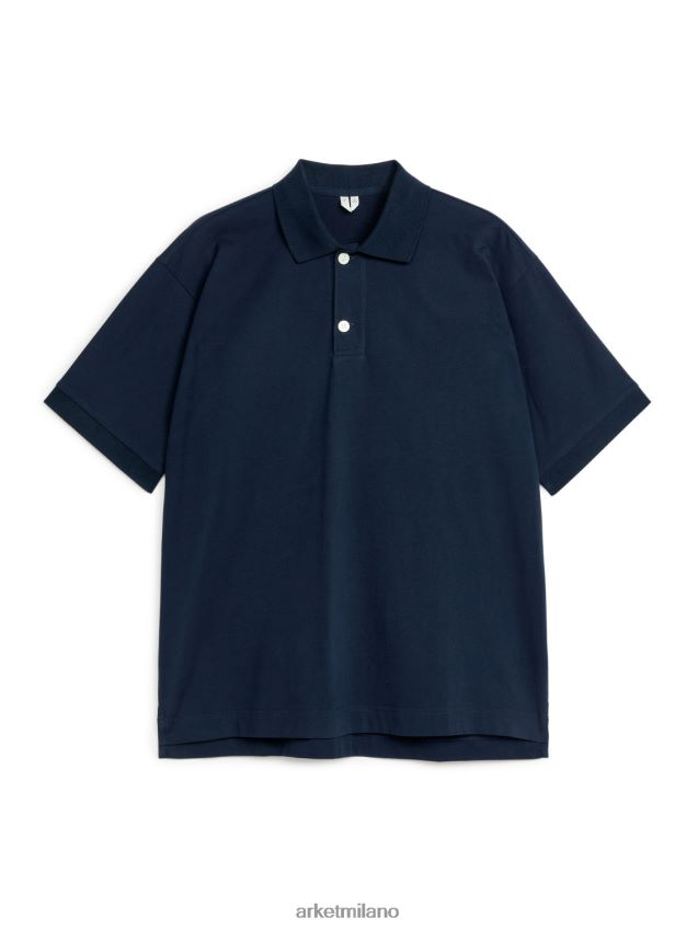 vestiario esso ARKET uomini polo in cotone blu scuro 6F0F6L1028