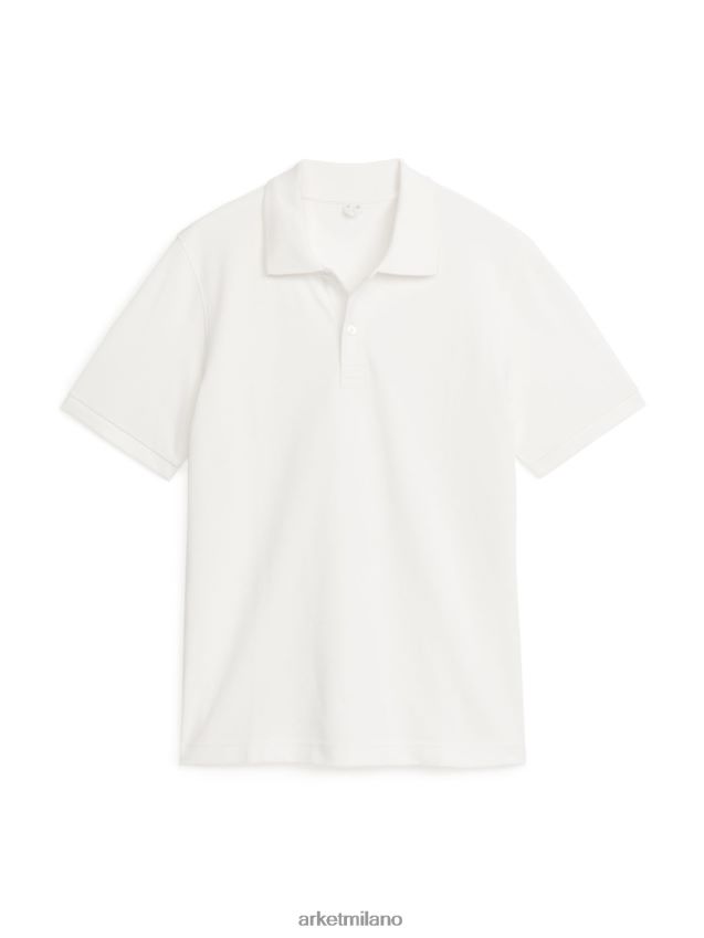 vestiario esso ARKET uomini polo in piqué bianco 6F0F6L1013