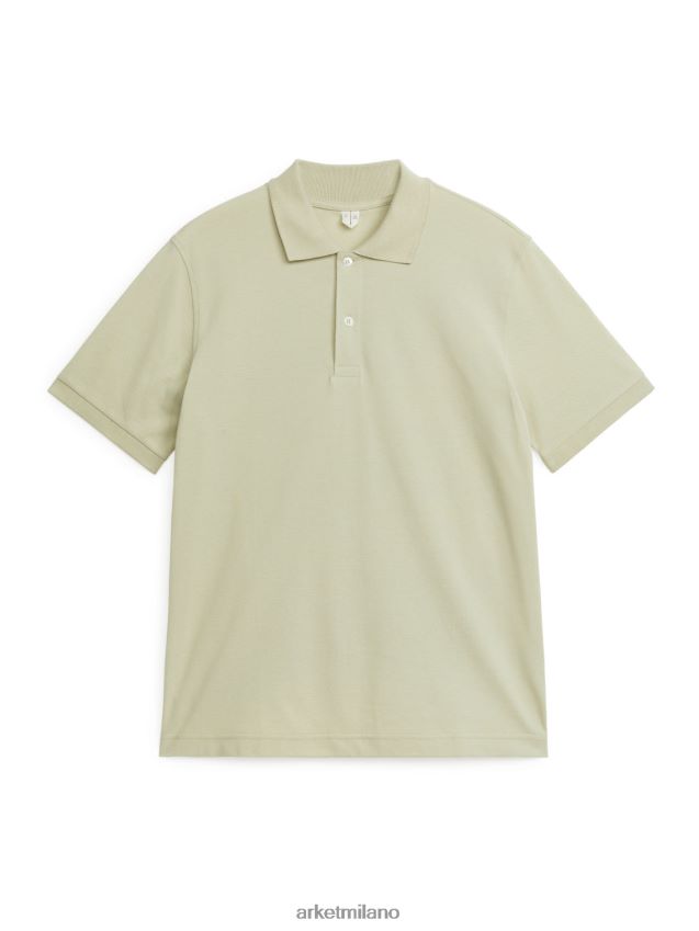 vestiario esso ARKET uomini polo in piqué verde chiaro polveroso 6F0F6L1041