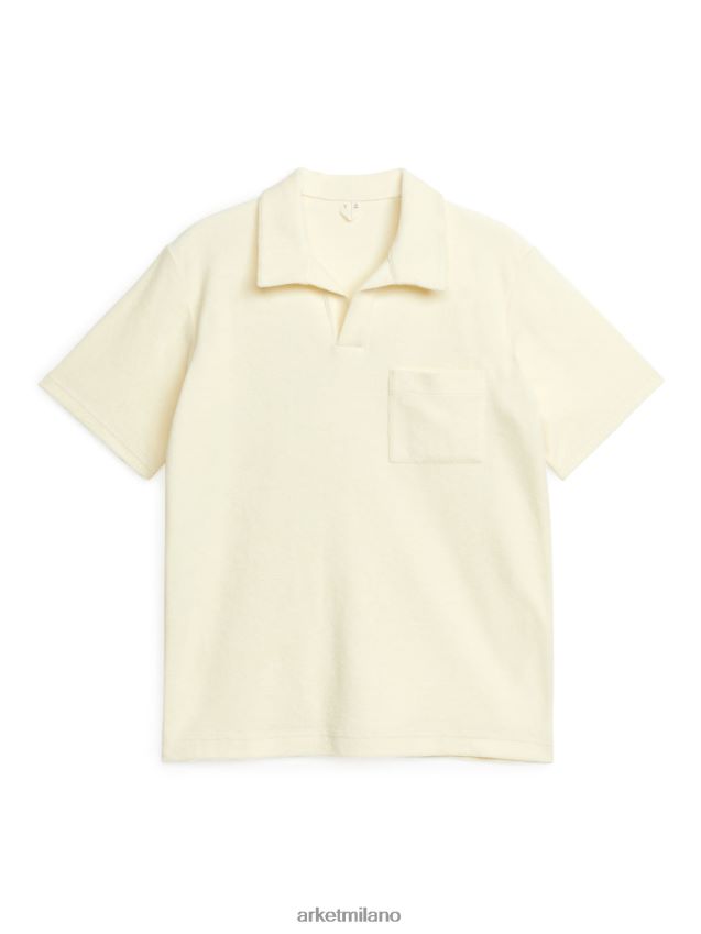 vestiario esso ARKET uomini polo in spugna di cotone bianco 6F0F6L978