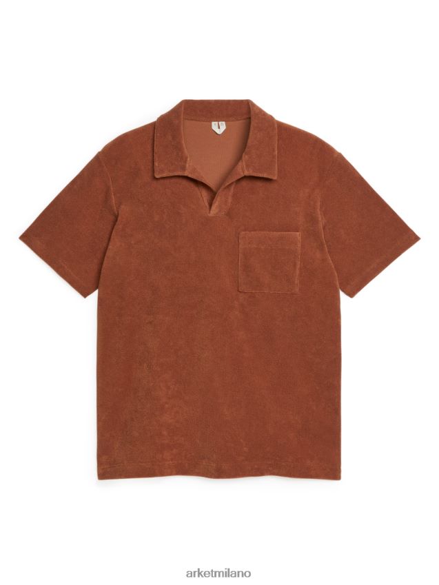 vestiario esso ARKET uomini polo in spugna di cotone terracotta 6F0F6L982