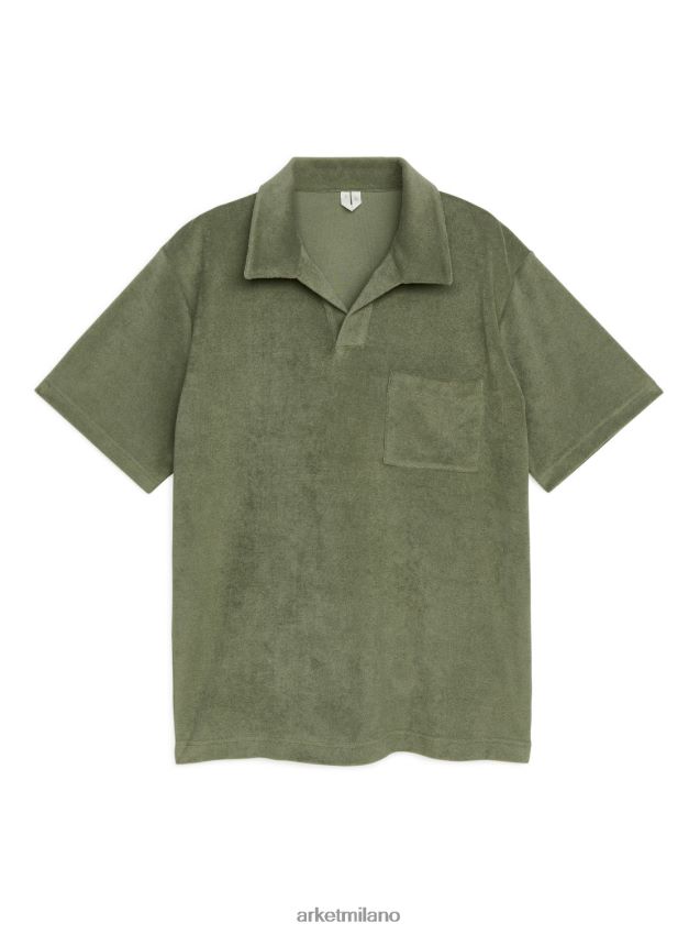 vestiario esso ARKET uomini polo in spugna di cotone verde kaki 6F0F6L979