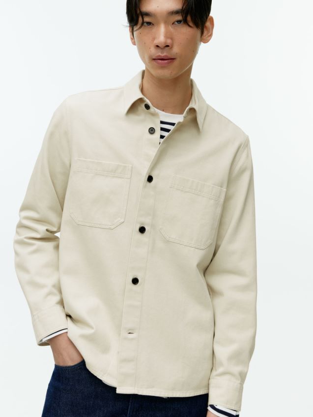 vestiario esso ARKET uomini sovracamicia in twill di cotone ecru 6F0F6L975