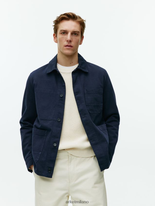 vestiario esso ARKET uomini sovracamicia in twill sovratinto blu scuro 6F0F6L965
