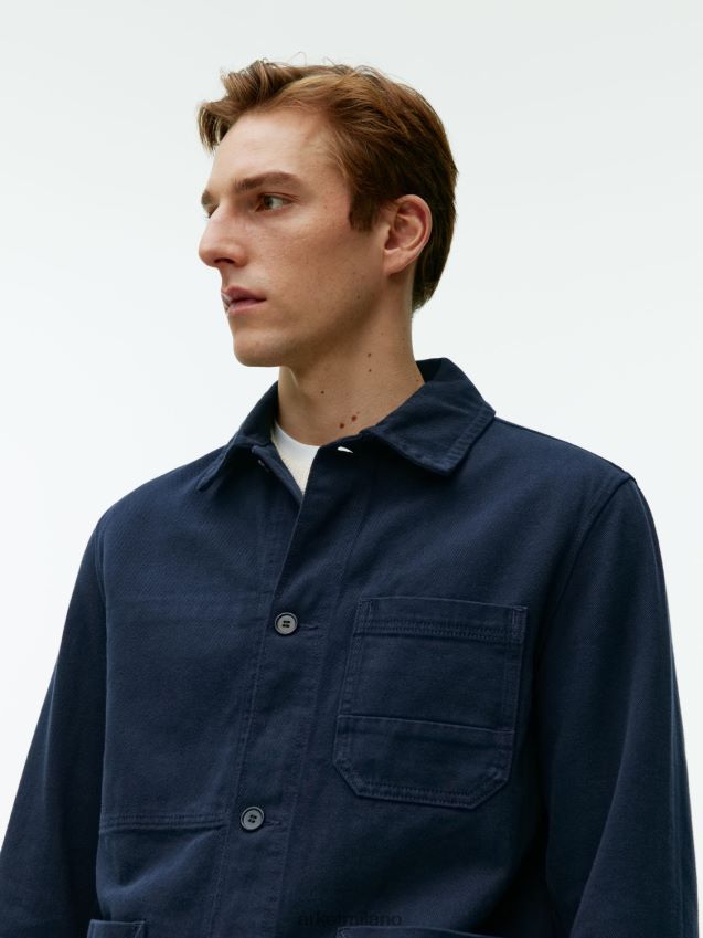 vestiario esso ARKET uomini sovracamicia in twill sovratinto blu scuro 6F0F6L965