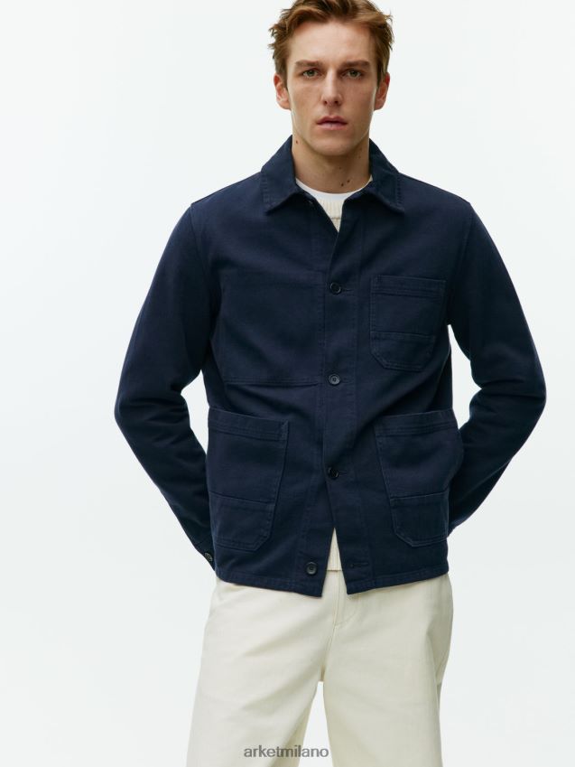 vestiario esso ARKET uomini sovracamicia in twill sovratinto blu scuro 6F0F6L965