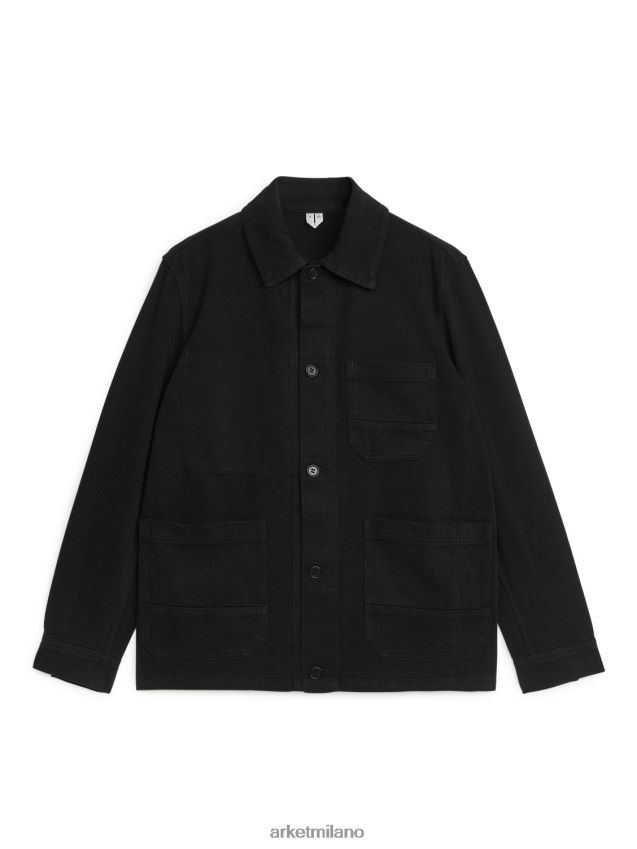 vestiario esso ARKET uomini sovracamicia in twill sovratinto nero 6F0F6L955