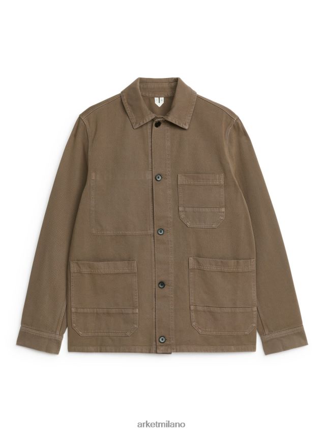 vestiario esso ARKET uomini sovracamicia in twill sovratinto verde kaki 6F0F6L964
